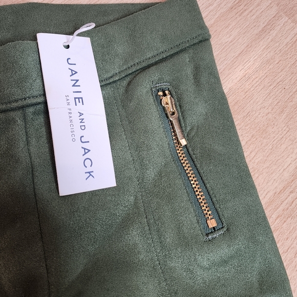 NWT Janie and Jack Faux Suede Green Pull On Pants Kids Size 3 - Picture 10 of 11